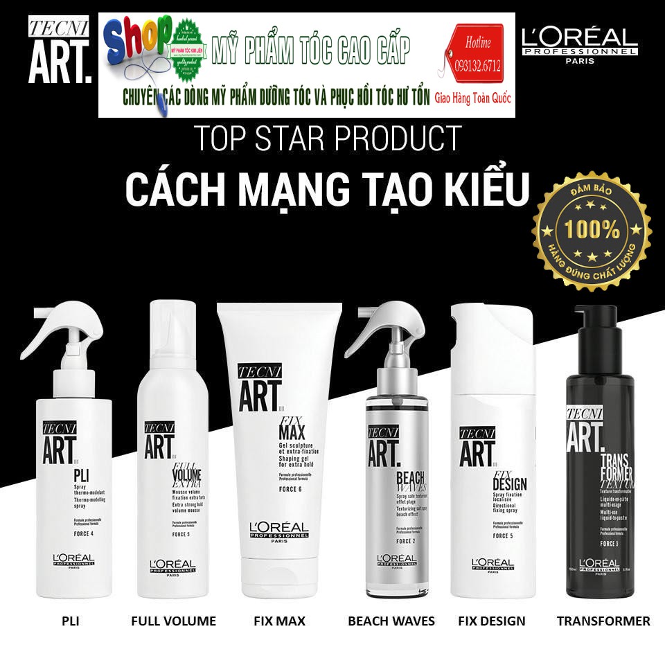 [L'oreal-chính hãng] (Lotion) Gel tạo kiểu đa năng Loreal Tecni art Trans Former 150ml, độ cứng 4