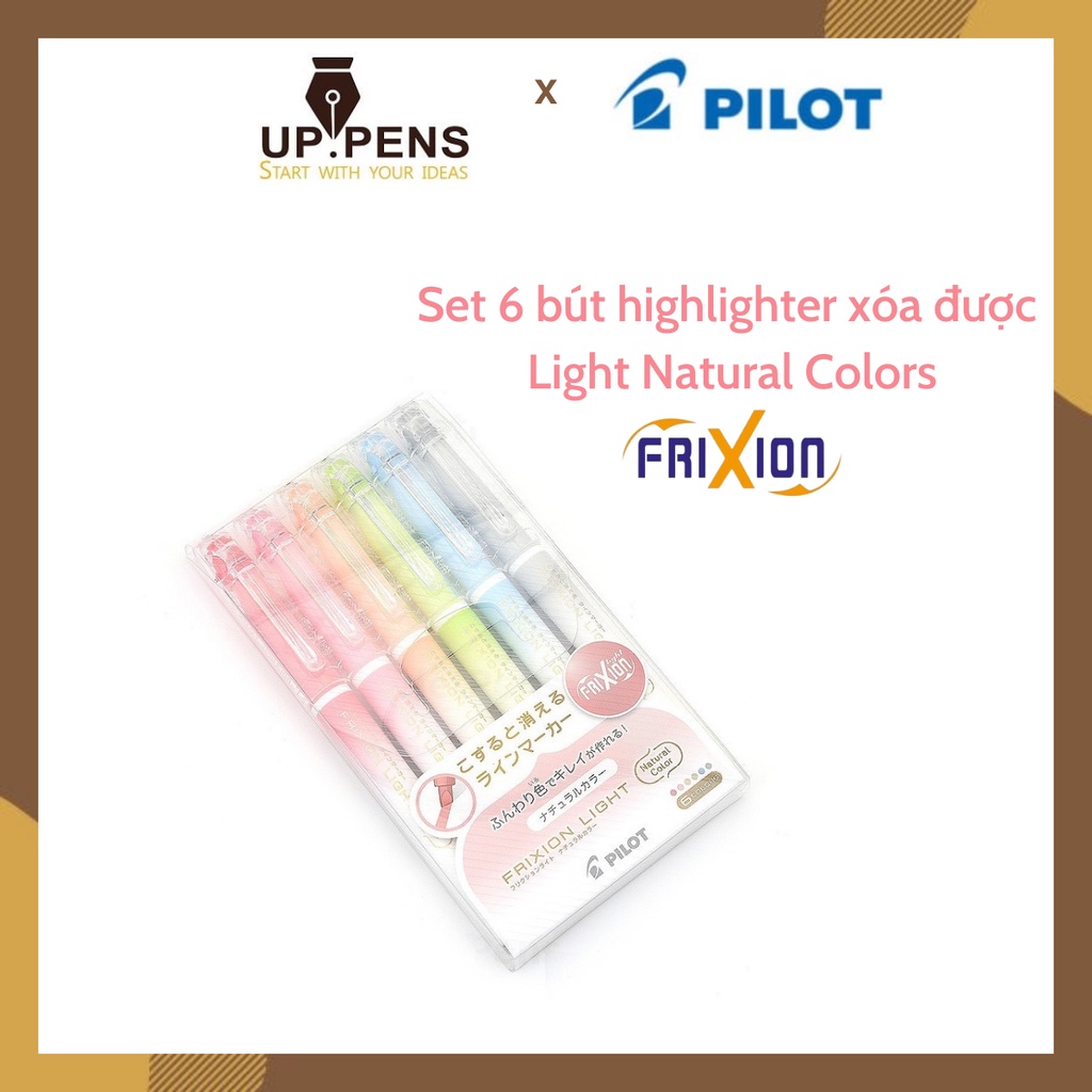 Set 6 bút dạ quang xóa được Pilot FriXion Light Natural Color Erasable Highlighter - Natural Colors