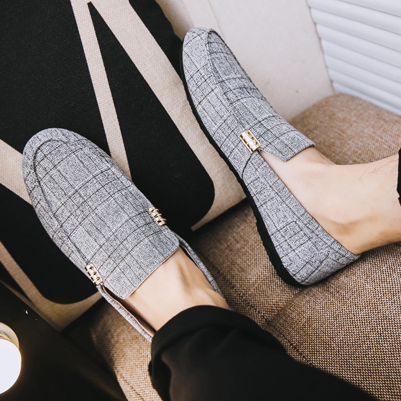 Giày lười vải canvas thoáng khí thời trang Hàn Quốc 2021 cho nam