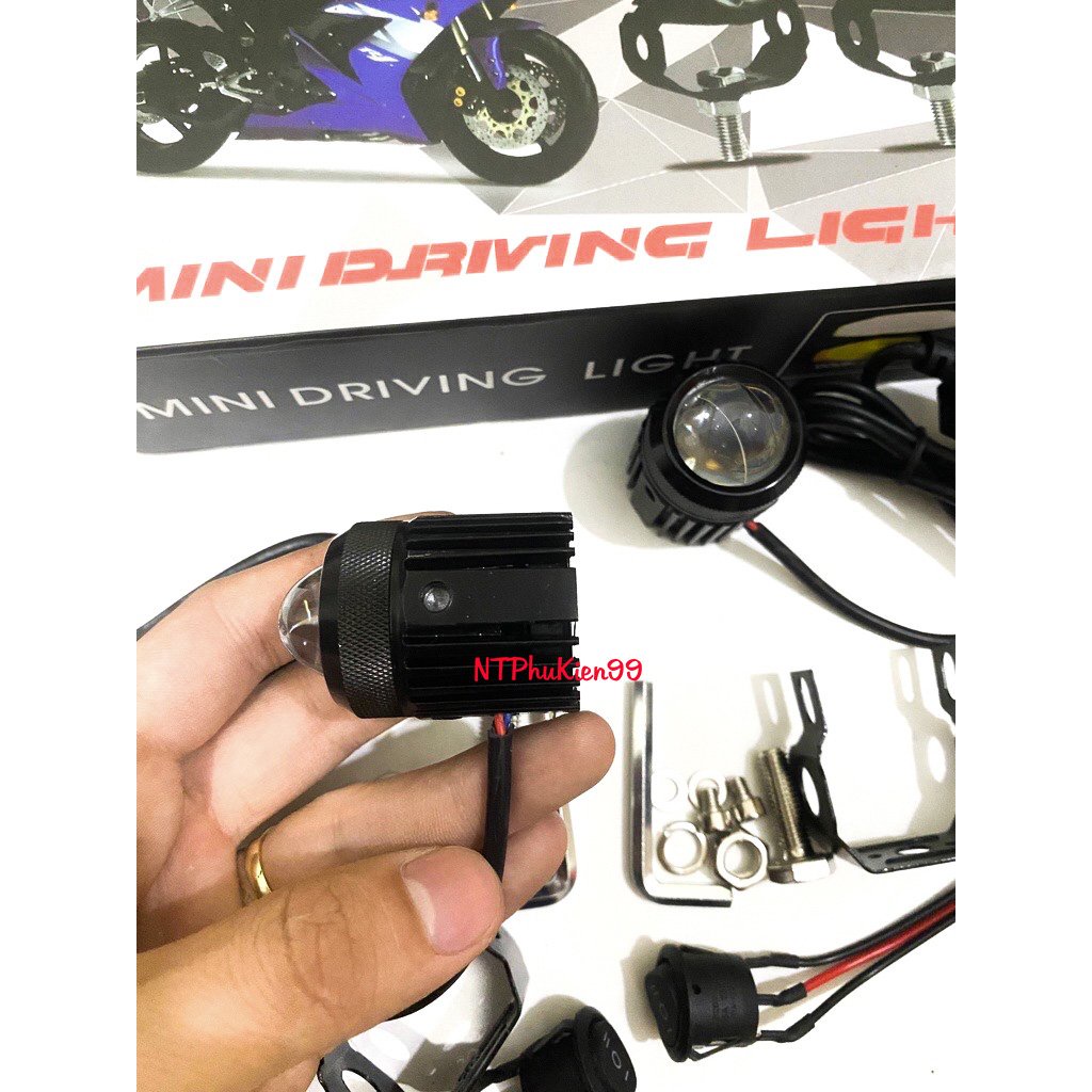 Đèn Trợ Sáng Mini Bi Cầu 2 Mầu Cos Vàng Pha Trắng Siêu Sáng Loại 1 Có Cục Nguồn