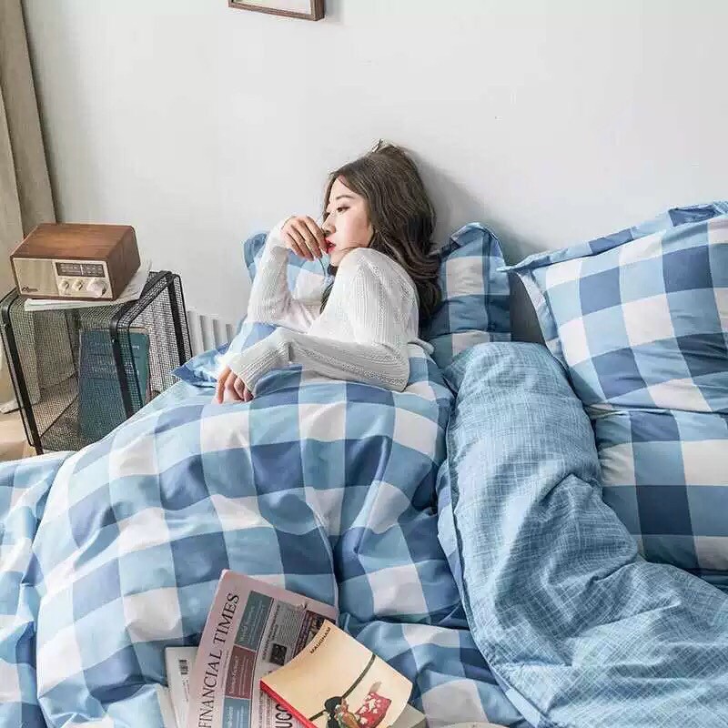 Bộ Chăn Ga Cotton Kẻ - Phông Hàn Quốc 100% Sunday bedding,hàng Nhập Khẩu Cao Cấp | BigBuy360 - bigbuy360.vn