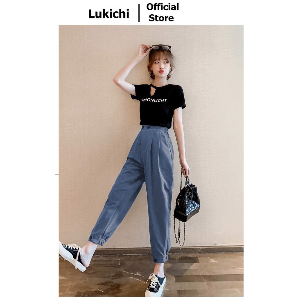 Set Áo Moonlight quần xếp li xanh LS63