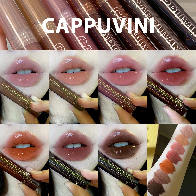 ✨✨Son Kem CAPPUVINI  Dưỡng Ẩm Màu Bóng Trong Suốt Tạo Hiệu Ứng Sô Cô La