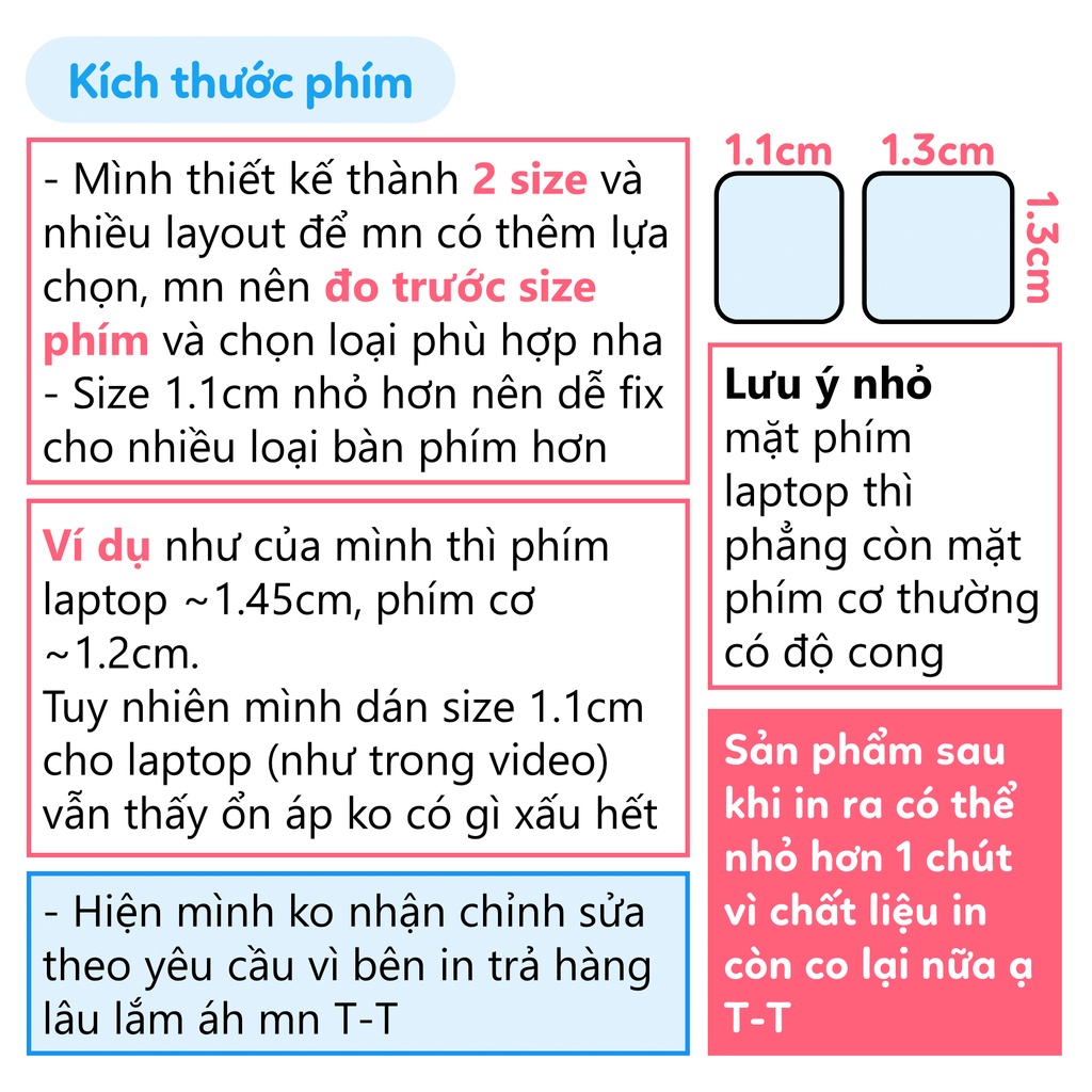 1.3cm P3 - KOREAN Miếng dán bàn phím đa ngôn ngữ tiếng Hàn Quốc sticker keyboard máy tính lap