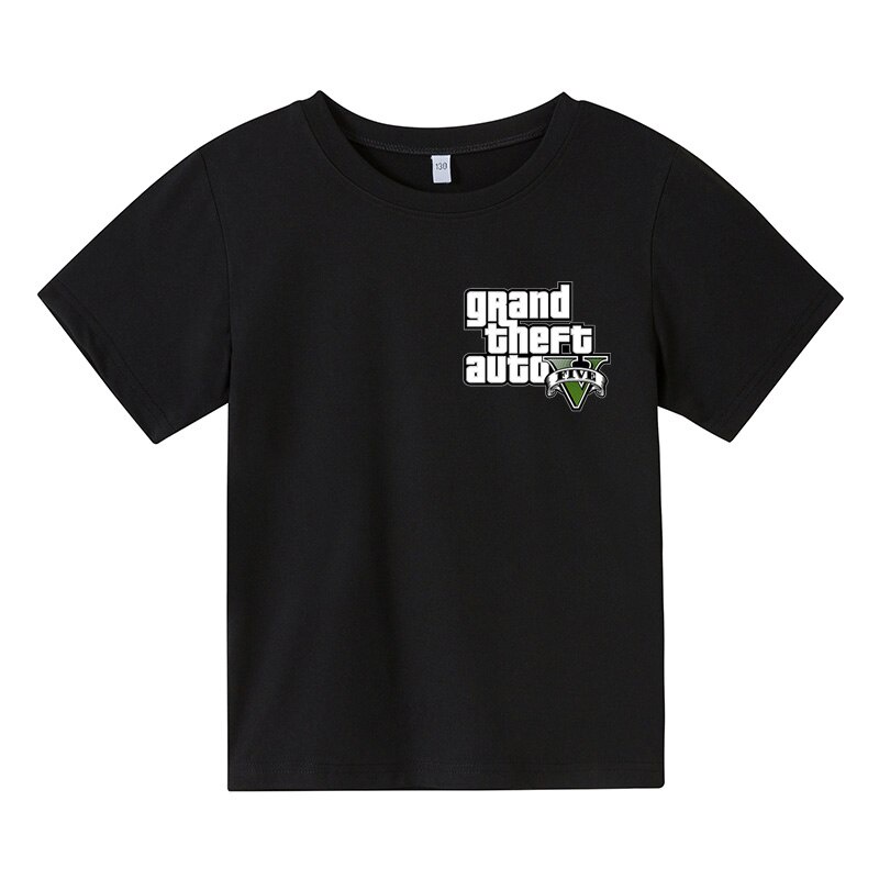 2021 Fashionable And Handsome Children's Short Sleeve Tops Grand Theft Auto Game GTA 5 Best-selling Girl Casual T-shirt Baby Boy