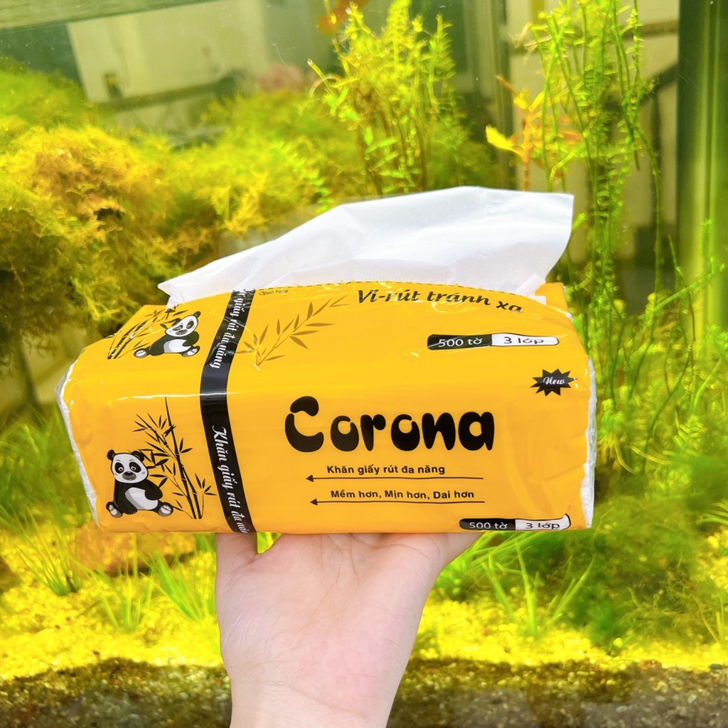 Khăn Giấy rút 500 tờ/ gói Corona  sạch trắng mịn - Giá 1 gói lẽ