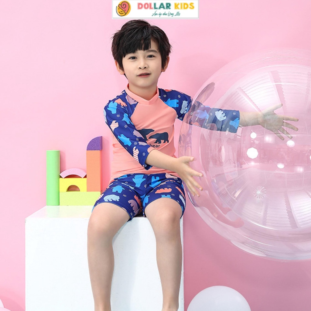 Bộ đồ bơi trẻ em dollarkids in hình gấu dành cho bé trai từ 10kg đến size - ảnh sản phẩm 3