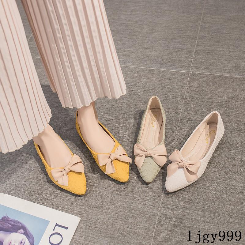 Giày Búp Bê Đế Mềm Đính Nơ Xinh Xắn Cho Nữ | BigBuy360 - bigbuy360.vn