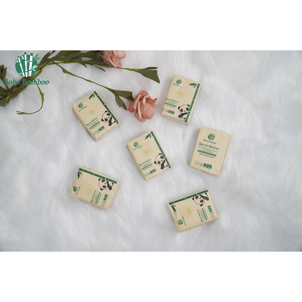 20 Gói Bỏ Túi >> Giấy Ăn Gấu Trúc Siêu Dai Bobo Bamboo
