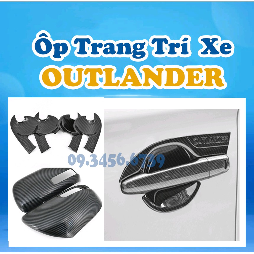 Ốp Trang Trí Ngoại Thất Xe Outlander 2019 2020 2021 mẫu CARBON