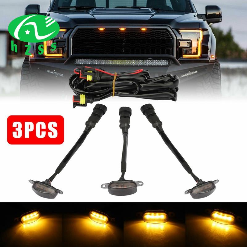 Bộ 3 đèn LED gắn lưới tản nhiệt cho xe Ford