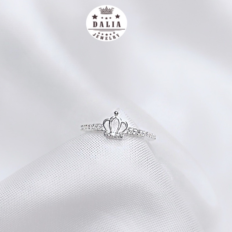 Nhẫn bạc nữ DaLiA Jewelry vương miện cao cấp, bạc chuẩn S925