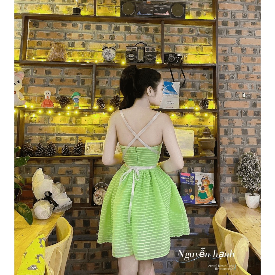 Đầm Tơ Hột Nổi Có Lót Có Mút Kèm Bông UP