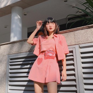 Set Natthy Crystal 1 màu hồng NATTHY STYLE