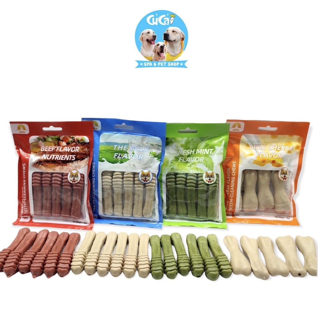 Xương gặm bàn chải sạch răng 90g cho chó, xương cho chó gặm giúp chắc khỏe răng và bổ sung canxi - Củ Cải Pet Shop