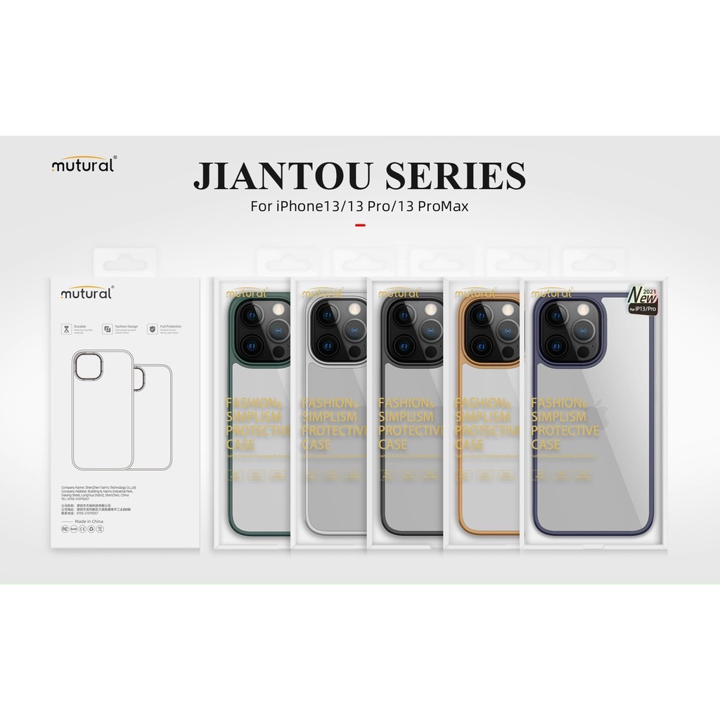 ⚡️PHONE 13⚡️ Ốp lưng Mutural lưng trong cứng viền màu bất tử không ố màu cho iPhone 13/ 13 Pro/ 13 Pro Max chính hãng