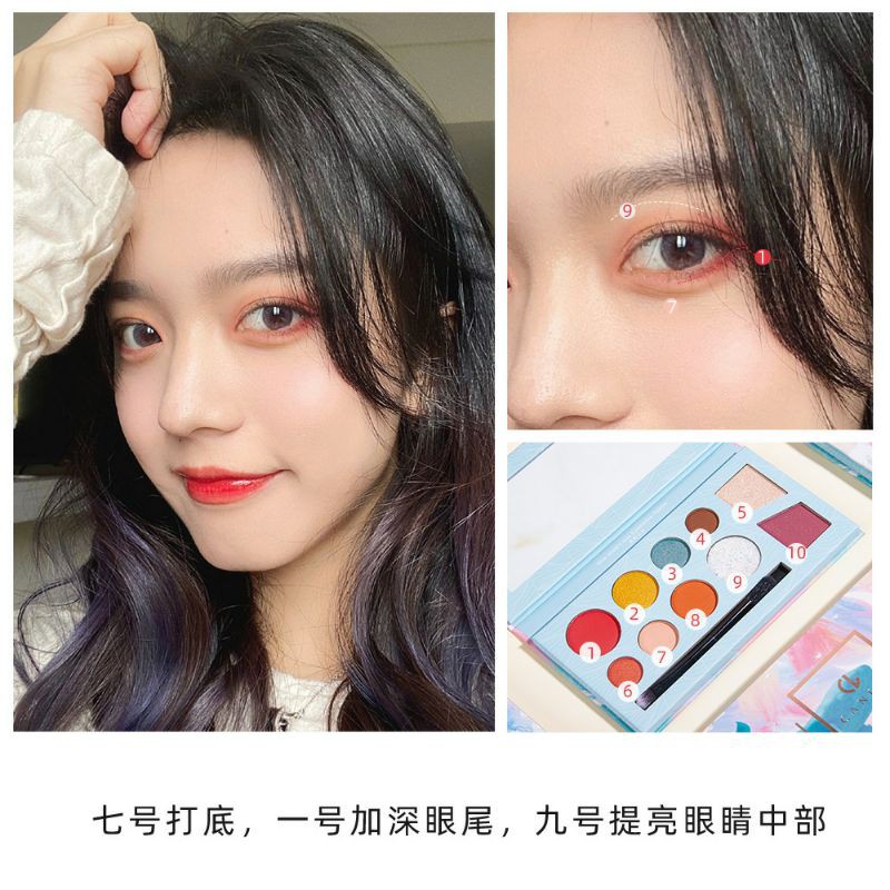 phấn mắt 10 ô kèm gương sang chảnh | BigBuy360 - bigbuy360.vn