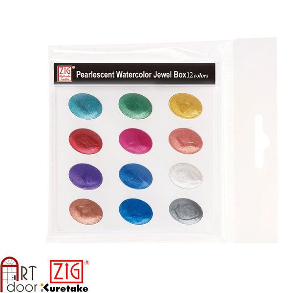 [ARTDOOR] Bộ màu nước Nhũ ZIG Pearlescen 12 màu (hộp mini)