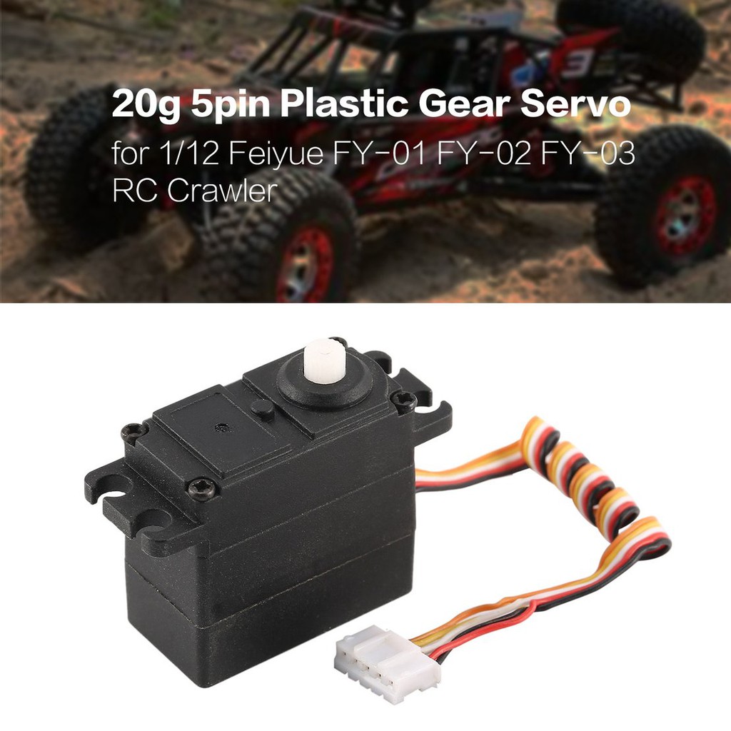 【điều khiển từ xa8/5】20g Servo 5pin Plastic Gear for 1/12 Feiyue FY-01 FY-02 FY-03 RC Car Truck