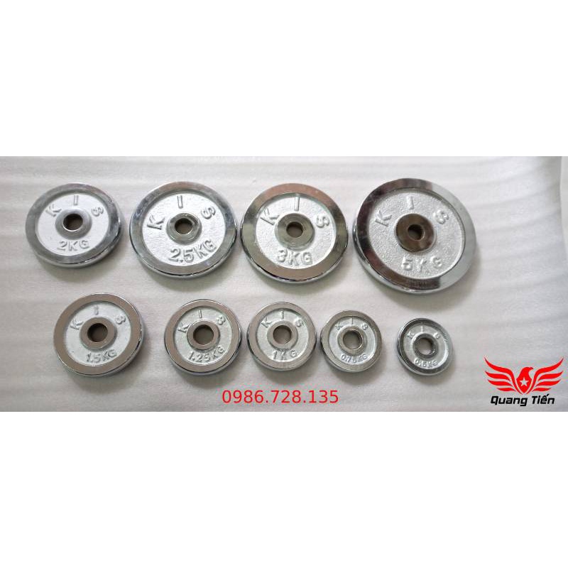 Tạ bánh đĩa sắt nhập khẩu siêu đẹp mạ inox 5kg