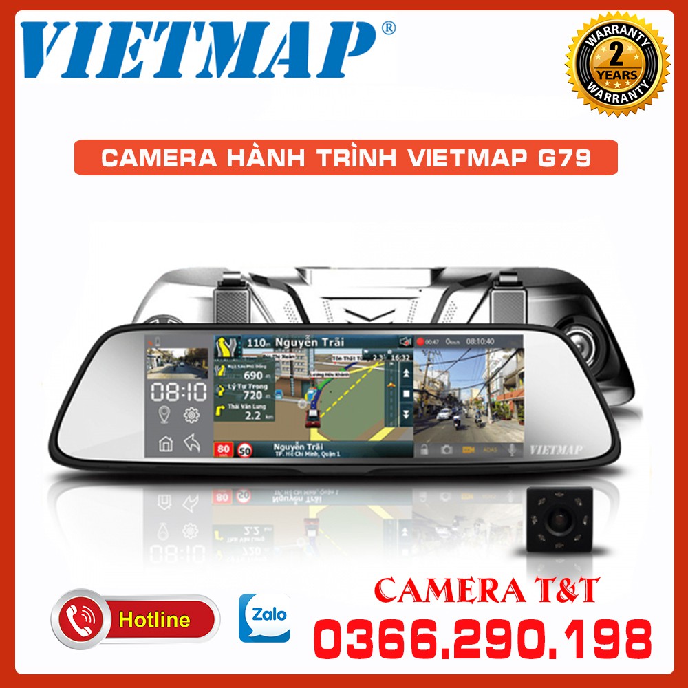 {NHẬP MÃ GIẢM 300K}CAMERA HÀNH TRÌNH VIETMAP G79 - MÀN HÌNH GƯƠNG VỪA DẪN ĐƯỜNG VỪA GHI HÌNH - TẶNG KÈM THẺ NHỚ VIETMAP