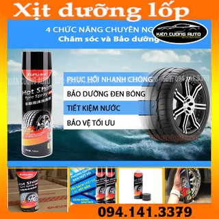 Chai xịt đen bóng lốp xe hot shine 650ml