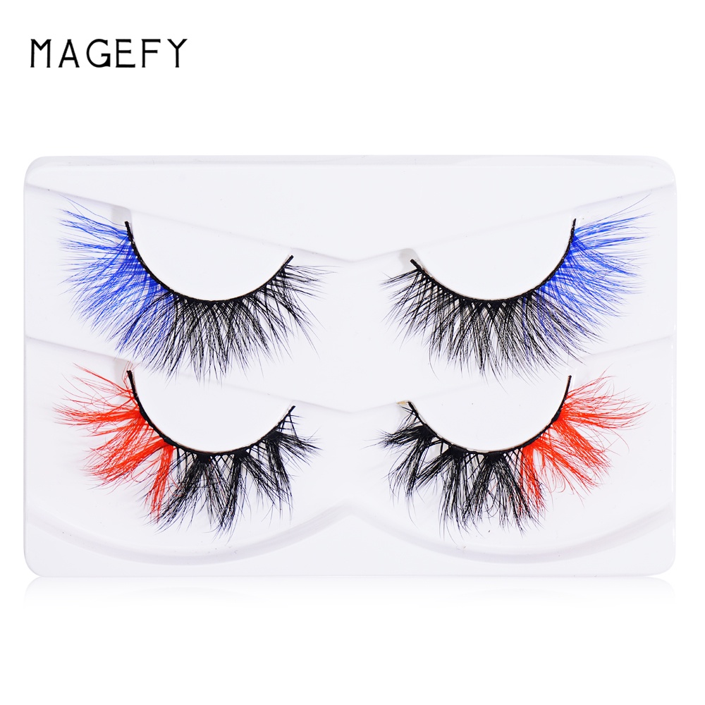 [Hàng mới về] Set 2 cặp lông mi giả màu sắc đa dạng thời trang tiện dụng