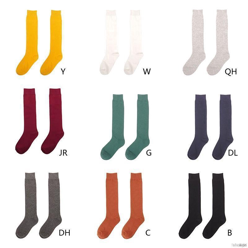 Vớ nữ hút ẩm thoáng khí màu trơn thường ngày phong cách Harajuku