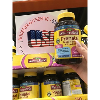[ ĐỦ BILL STORE + AIR] Bổ bầu dành cho bà bầu Nature Made Prenatal Multi + DHA 200mg Mỹ _ Live mua hàng tại Mỹ