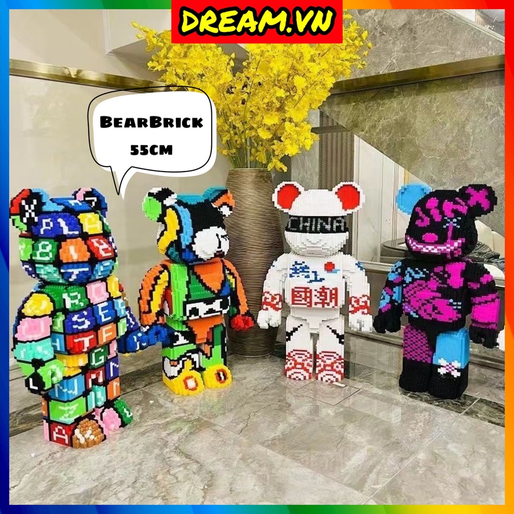 Lego BEARBRICK 55CM, bộ lắp ráp gấu Bearbrick 55xm
