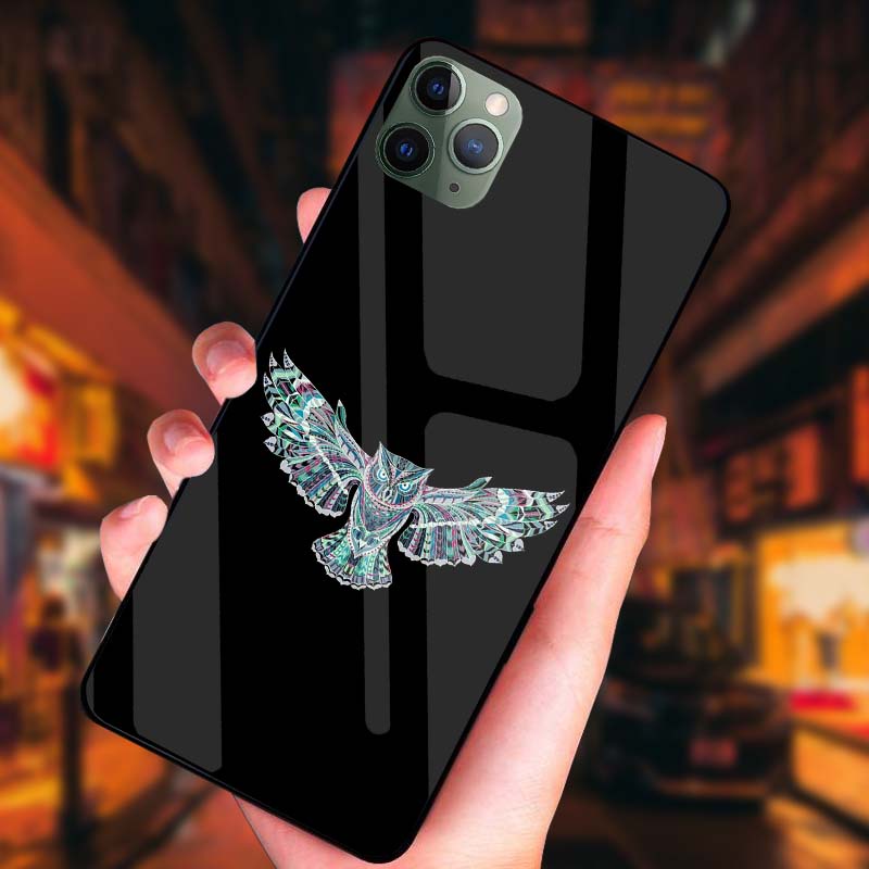 Ốp IPHONE 11, 11 Pro, 11 Promax Plus Lưng Kính Cường Lực Sáng Bóng