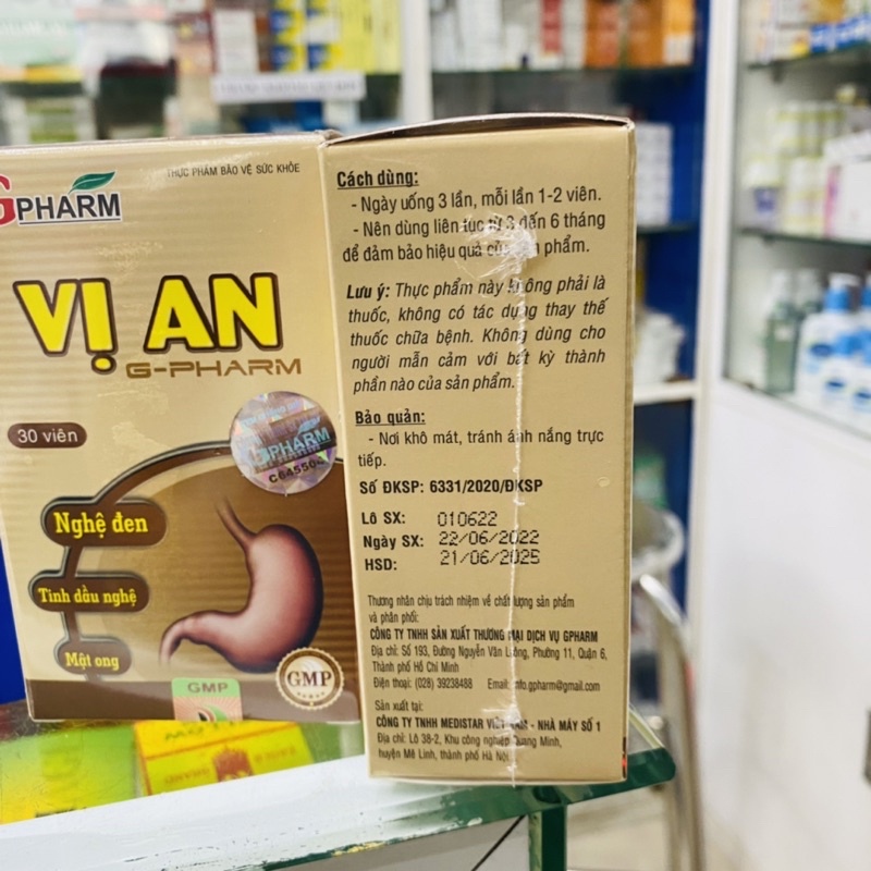✅ [Chính Hãng] Vị An Gpharm – Giúp giảm viêm loét dạ dày, trào ngược thực quản, viêm đại tràng  ( hộp 30 Viên )