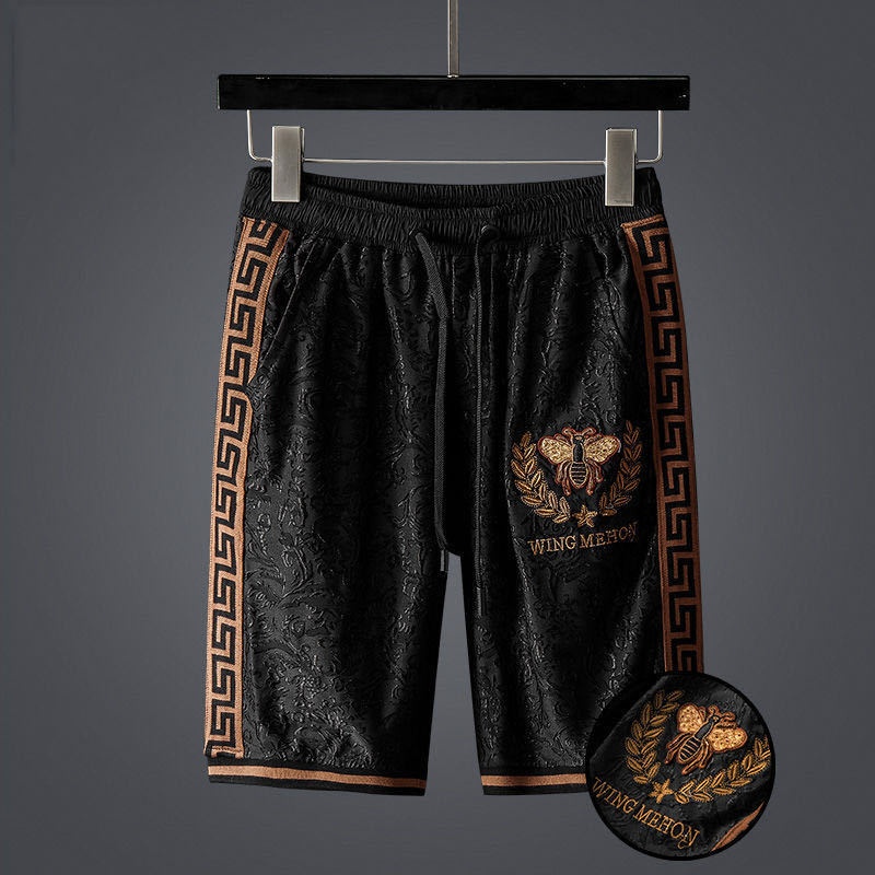 Bộ đồ thể thao hai món dáng rộng thêu họa tiết sang trọng thời trang Hàn Quốc cho nam