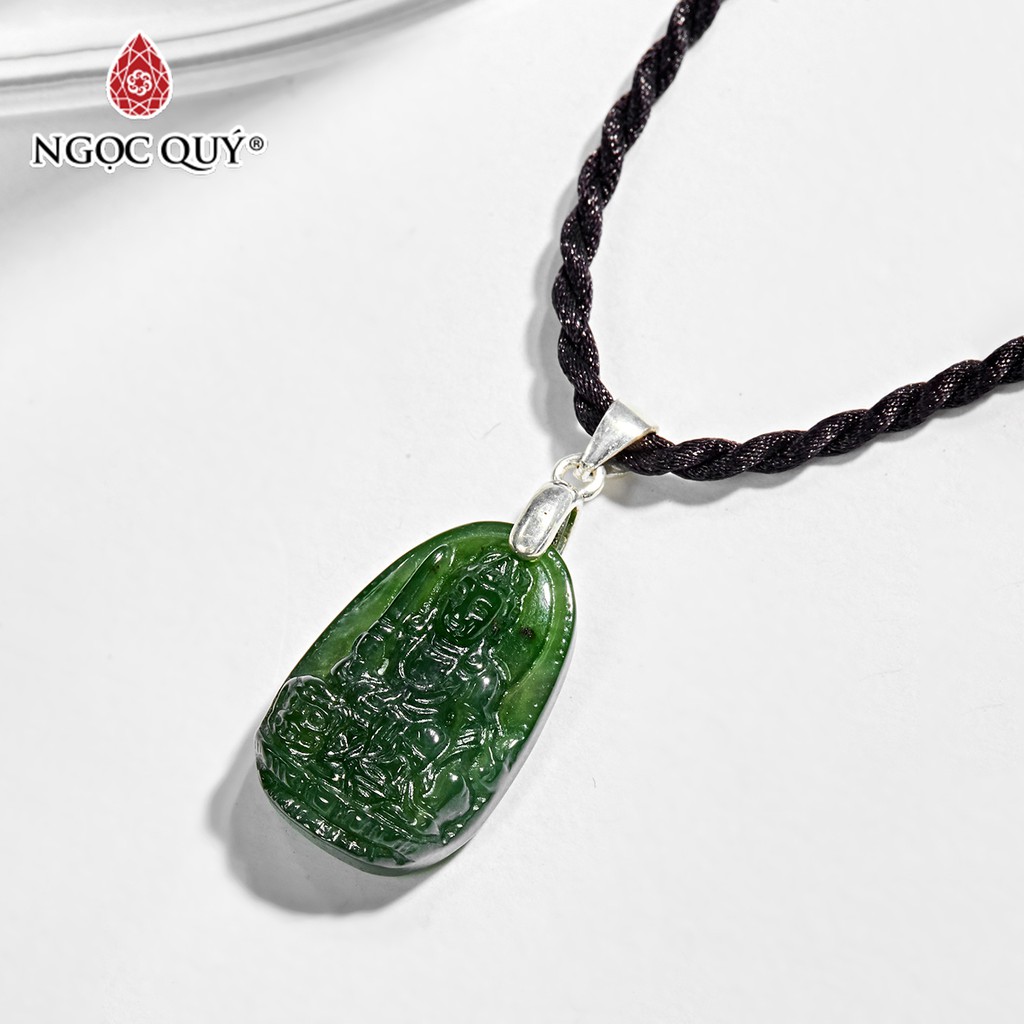 Ngọc Quý - Mặt dây chuyền phật bản mệnh màu xanh lá 1.8x1.2cm
