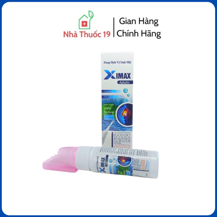 Dung Dịch Vệ Sinh Mũi XIMAX ADULTS 70ml Làm Loãng Dịch Nhầy Giúp Mũi Thông Thoáng Dễ Thở Hơn, Chiết Xuất Từ Muối Biển