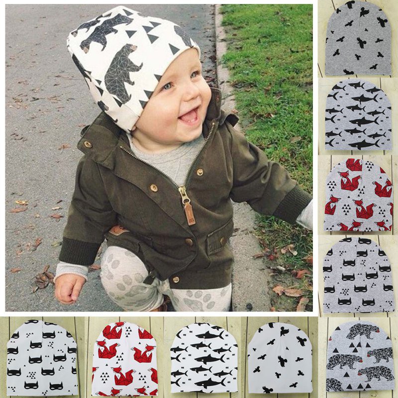 Nón cotton phối nhiều kiểu họa tiết đáng yêu cho bé từ 0-3 tuổi