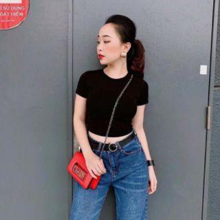 Áo thun croptop trơn ôm body
