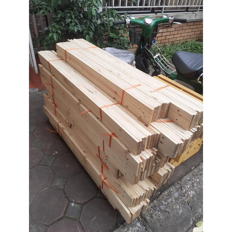 10 Nan pallet - Nan pallet bào 4 mặt - Nan pallet trang trí - Nẹp Gỗ 10 nan gỗ thông pallet sofa