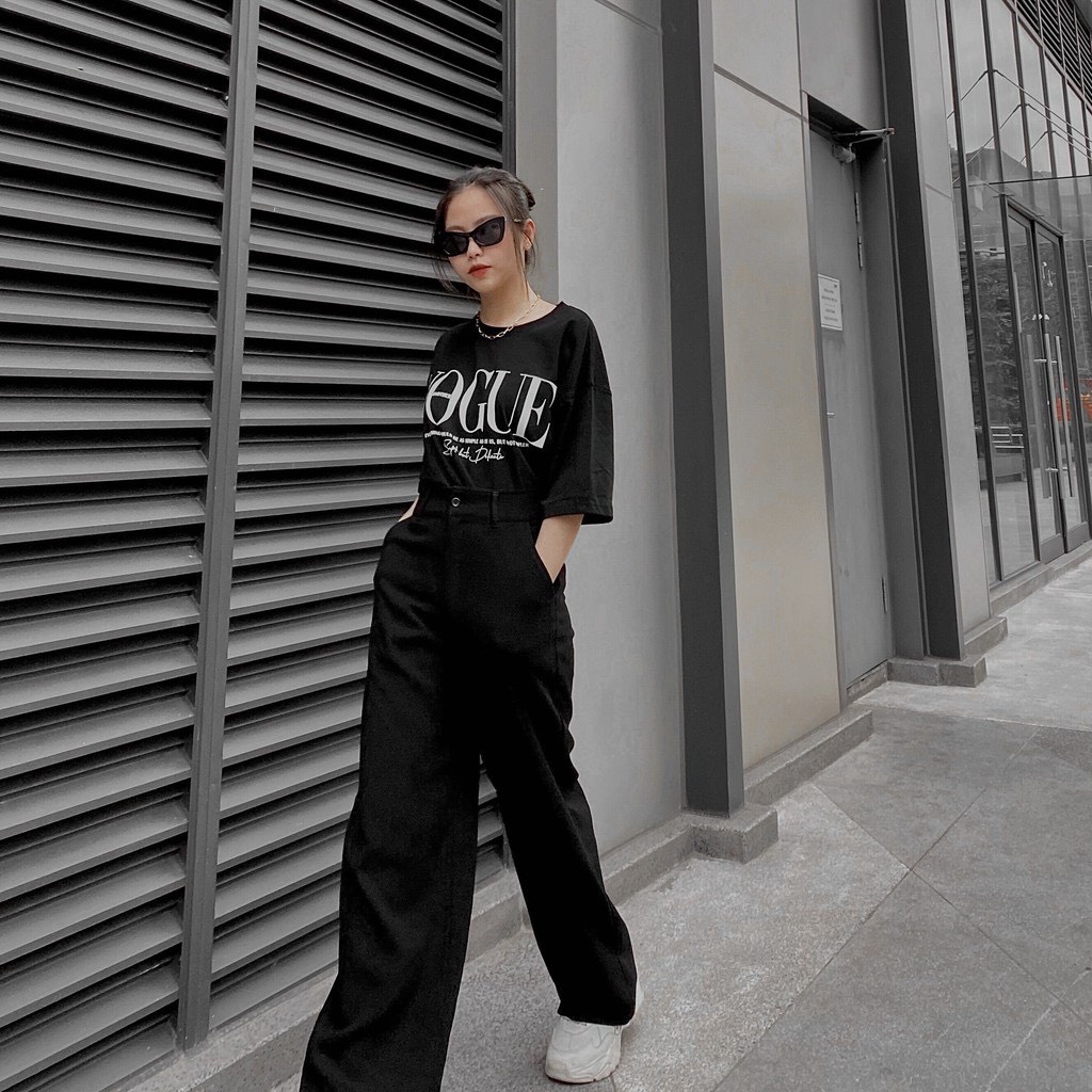 Áo thun unisex nam nữ VOGUE basic , áo phông oversize dáng rộng tay lỡ hiện đại cá tính kiểu dáng Hàn Quốc form rộng