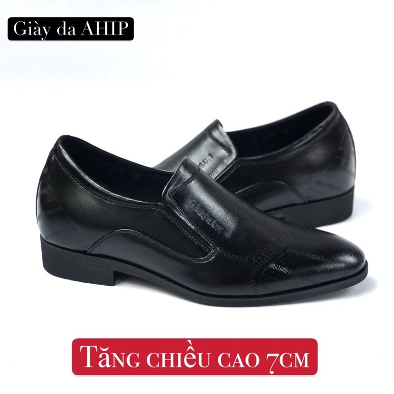 Giày Tây Nam Tăng Chiều Cao AHIP Da Bò Cao Cấp mã 2270