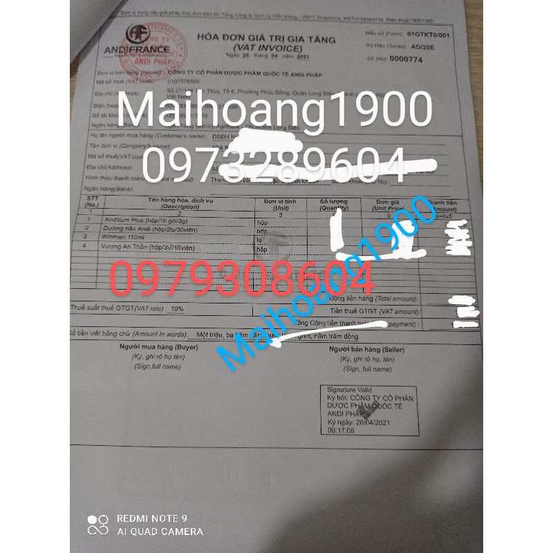 Dưỡng não Andi hết đau đầu ,tê bì chân tay