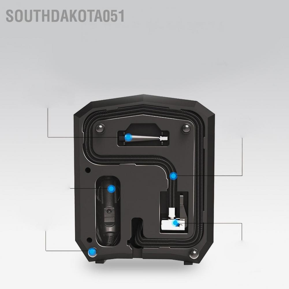 Hàng HOT Bơm Lốp Ô Tô - Bơm Hơi xe hơi Siêu Mạnh Aikesi Điện Tử Tự Ngắt di động với đèn LED【Southdakota051】