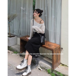 Set đầm midi 2s đen trơn basic kèm khoác crop lưới