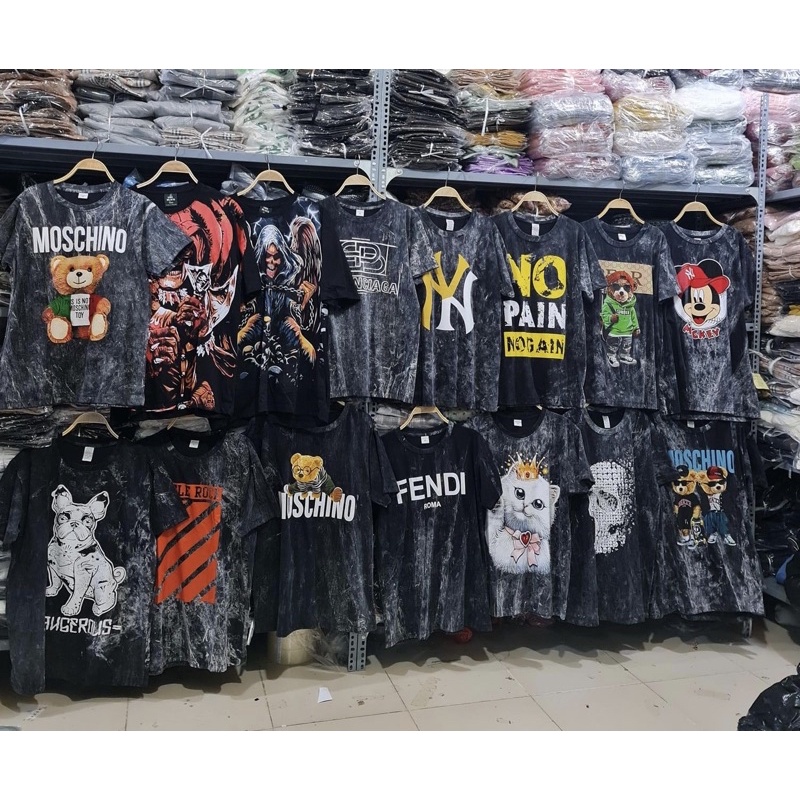 Áo phông loang thái nam nữ tay lỡ unisex