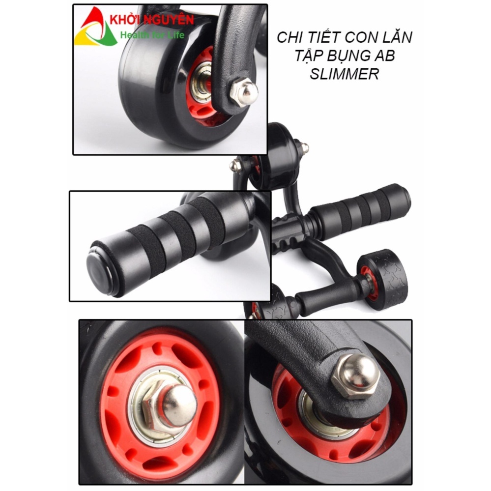 Con lăn 4 bánh tập cơ bụng  chất liệu cao cấp hàng mới sản xuất  tặng tấm thảm lót chân