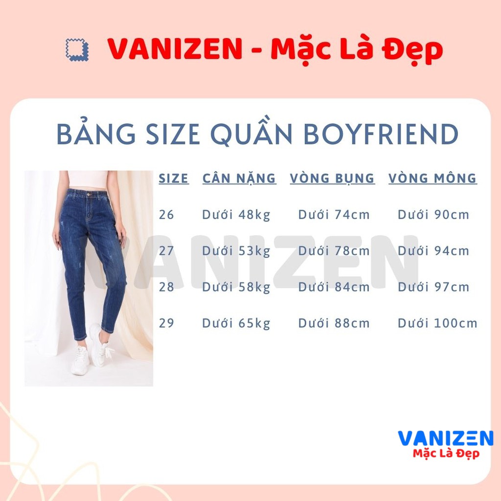 Quần jean nữ ống rộng baggy đẹp lưng cao cạp chun cúc xước nhẹ hàng hiệu cao cấp mã 467 VANIZEN