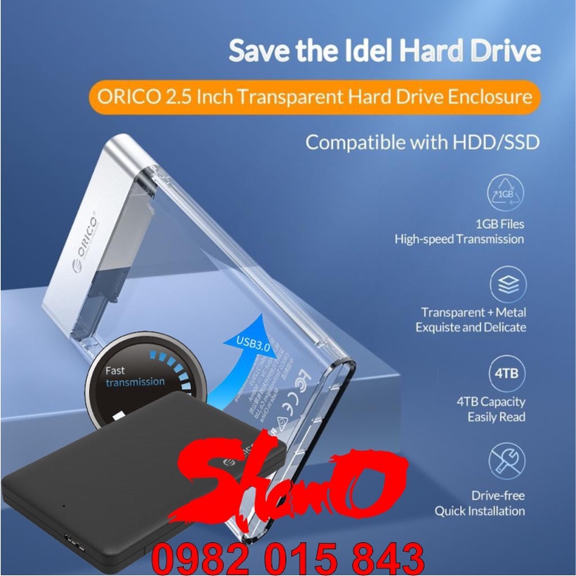 Box ổ cứng 2.5 inch các thương hiệu Orico | Gloway – Chính hãng – Bảo hành 12 tháng – Dùng cho SSD và HDD