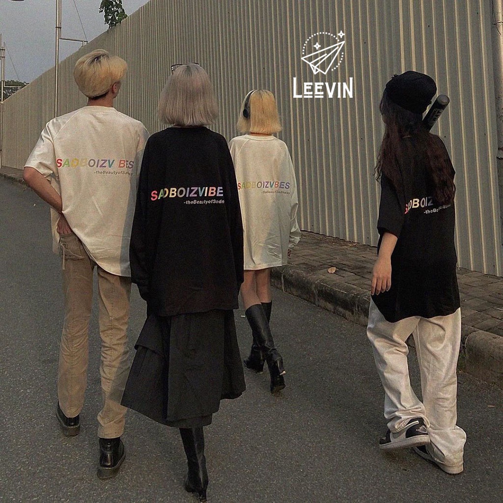 Áo Thun Nam Nữ SADBOIZ VIBES Form Rộng Unisex - Kiểu áo phông tay lỡ oversize Sad boiz vibes Local Brand Leevin Store | BigBuy360 - bigbuy360.vn