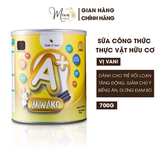 Sữa Hữu Cơ Miwako A+ Hộp 700g Vị Vani nhập khẩu Malaysia, Sữa Hạt Cho Bé Tăng Động, Biếng Ăn, Giảm Chú Ý - miwaofficial
