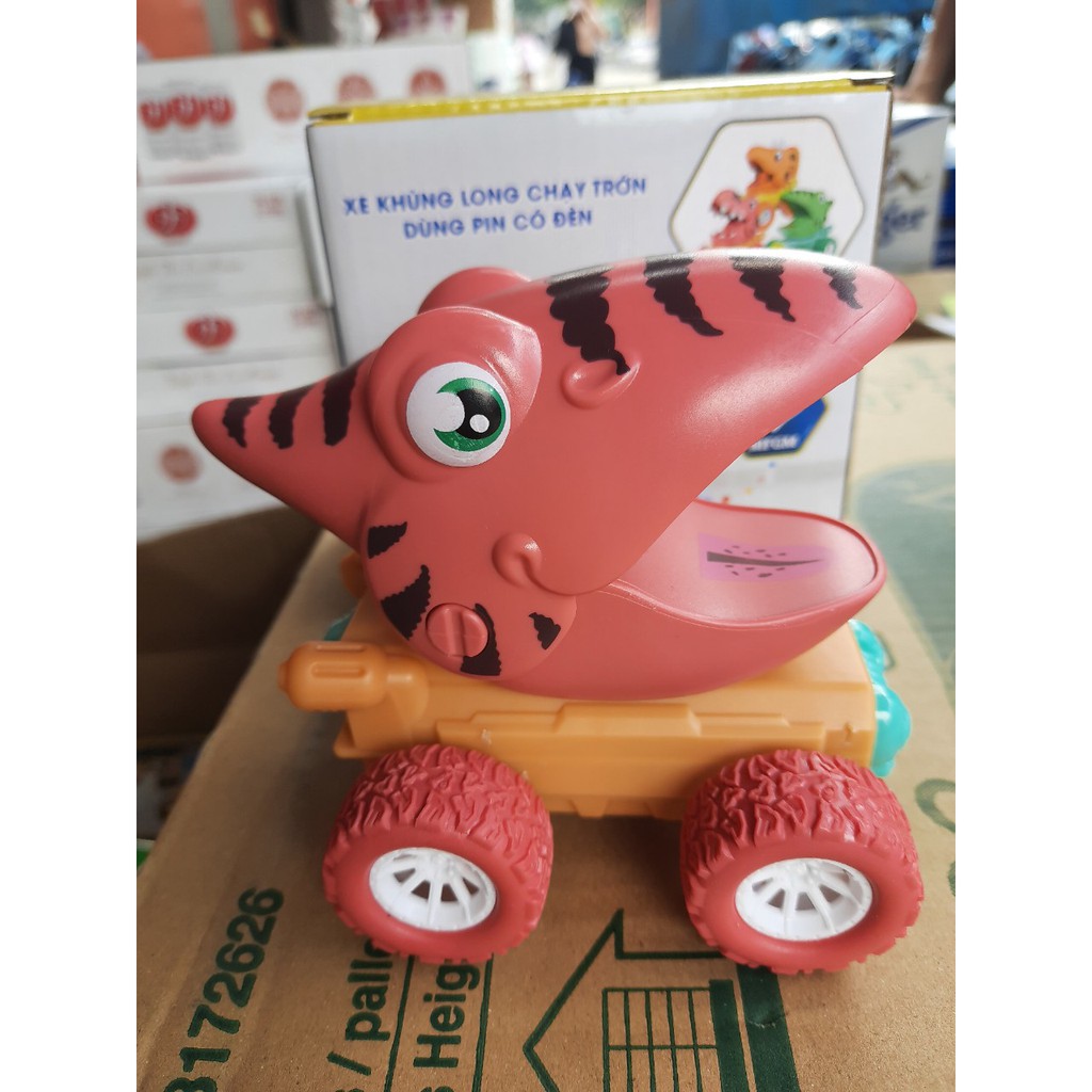 Xe trớn khủng long dùng pin có đèn Enfa